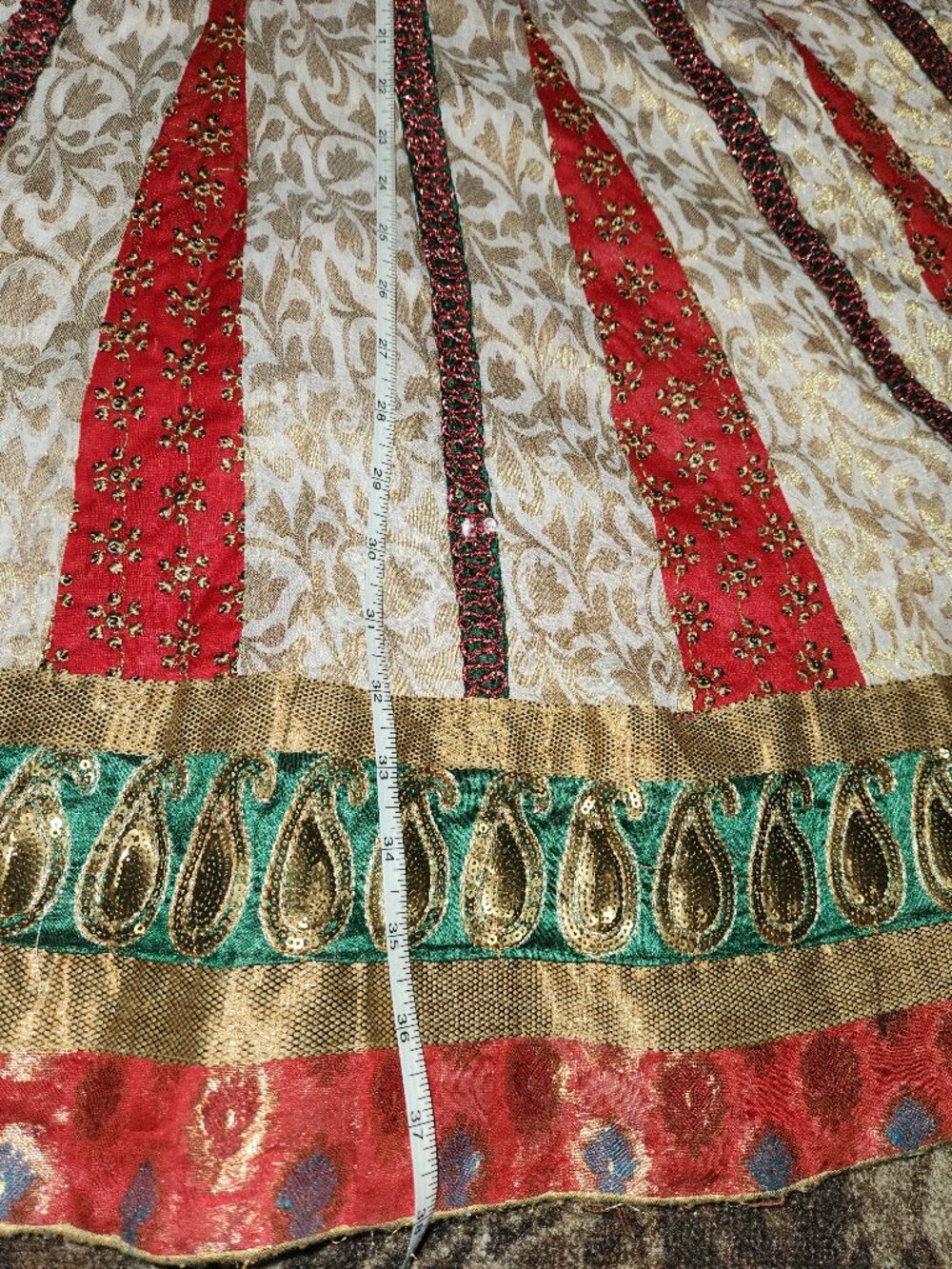 Red and White Chaniya Choli for Women